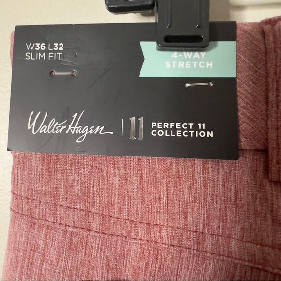 Walter Hagen Men's Hydro-Dri Red Stretch Slim Fit Golf Pants Size 36X32 - Picture 7 of 9